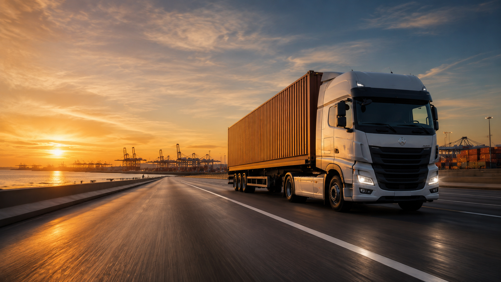 Truck on highway